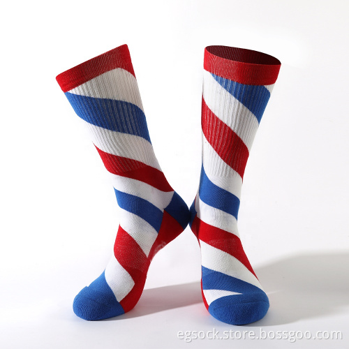 custom embroidery jacquard novelty striped socks